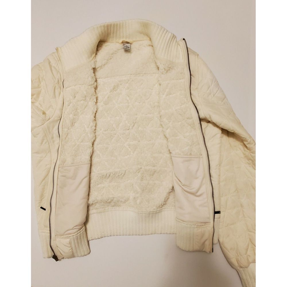 PRANA W's Diva Sherpa Lined Full Zip Insulated Jacket Size Large L White - Picture 6 of 9